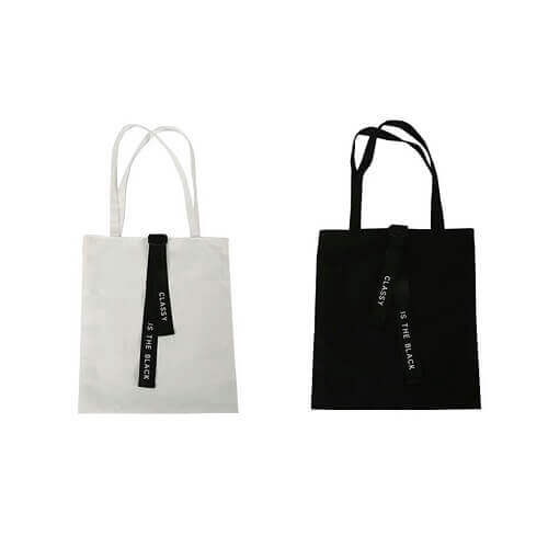 black canvas tote bag