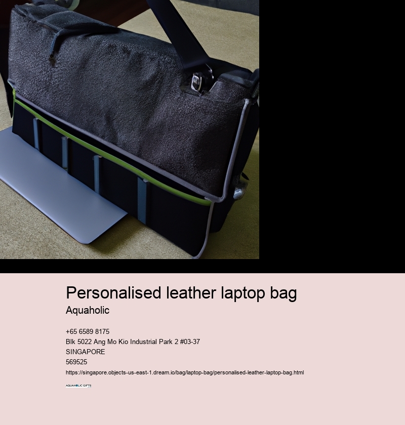 personalised leather laptop bag